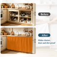 thumbnail image 3 of Burnt Orange Sink Skirt for Bathroom, Self-Adhesive Under Sink Curtain, Country Farmhouse Solid Fall Warm Orange Hide Pipes & Storage Fabric Cabinet Skirt Cover for Kitchen Laundry 32"x55", 3 of 8