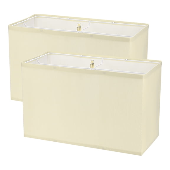Uxcell 2 Pack Rectangle Lamp Shades 16" x 8" x 10" Large Lamp Shades for Table Wall Bedside Floor Lamp Replacement Gold