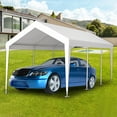 thumbnail image 6 of 12x20FT Portable Carport Garage Tarp, Carport Car Tent Car Canopy Protected Trap with Elastic Buckles, Car Port UV Resistant Anti-Snow Outdoor Shed Trap for Garage Shelter, Frame is Not Included,White, 6 of 7