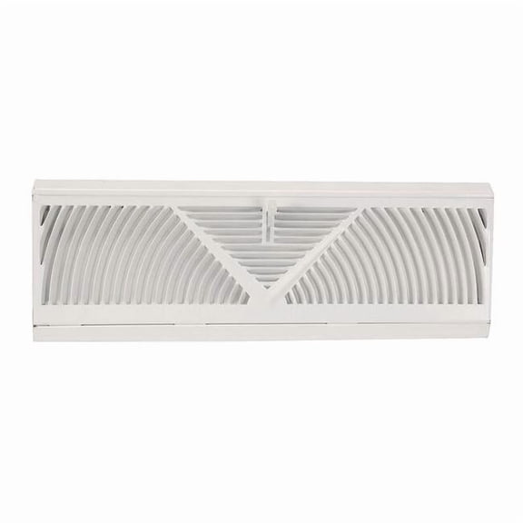 ZORO SELECT White Steel Louvered White 18 x 4.5 inch Baseboard Heating and Cooling Register