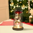thumbnail image 7 of Rose in Glass Dome with LED Light and Teddy Bear, Preserved Real Rose Night Light Ornament for Valentine’s Day Gifts, Romantic Home Decor for Bedroom Shelf or Anniversary Keepsake, 7 of 7