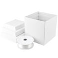 thumbnail image 3 of Homeford Nested Square Gift Boxes, White, 5-inch, 6-inch, 7-inch, 3-piece, 1.5-inch White Satin Ribbon, 3 of 4
