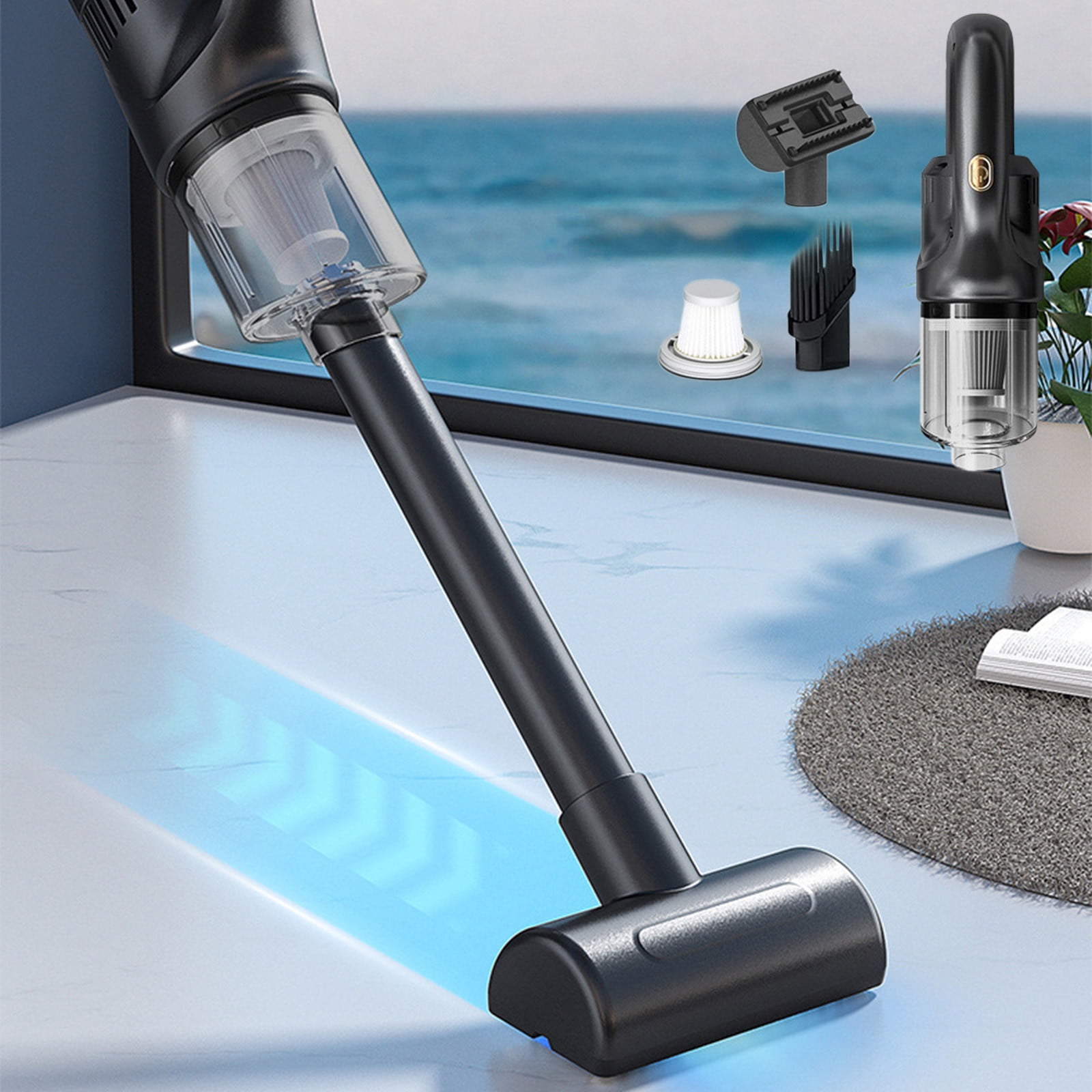 Bilqis Corded Vacuum Cleaner, Super Power Suction Stick Vacuum Cleaners for Home, 6-in-1 Lightweight Hard Floor Vacuum Removable Handheld Vac, Portable Vacuum for Pet Hair