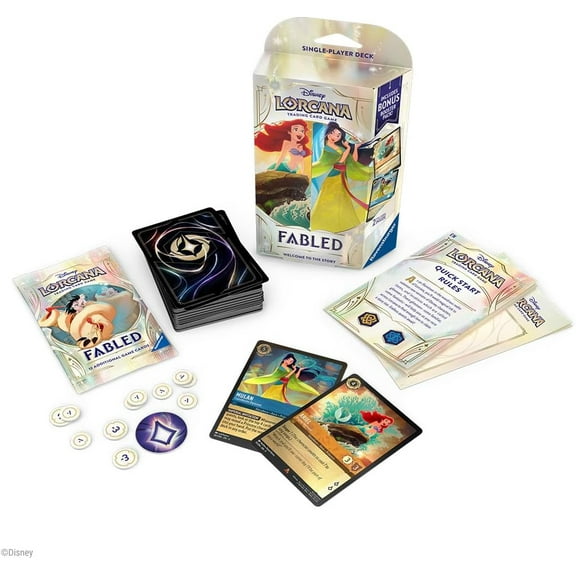 Ravensburger Disney Lorcana TCG: Fabled Single-Player Deck – Amber & Sapphire | Engaging Gameplay | Over 200 Original Disney Artworks | Ideal for Ages 8