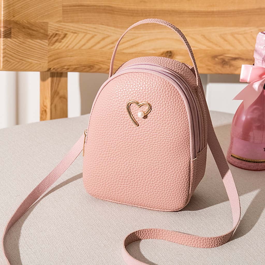 Timifis Mini Backpack Backpack For Women Fashion Women Shoulders Small Backpack Letter Purse Mobile Phone Messenger Bag Pink