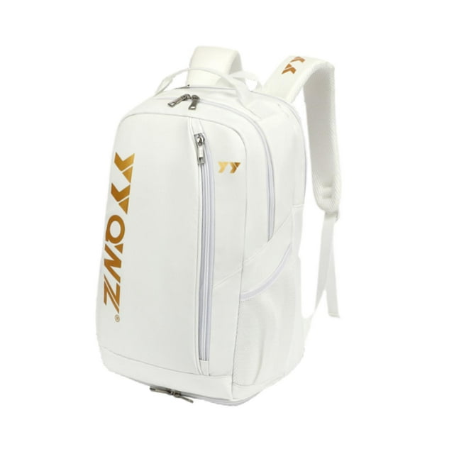 Lipstore Badminton Bag Backpack Adjustable Shoulder Straps Daypack Tennis Rackets Bag for White Gold