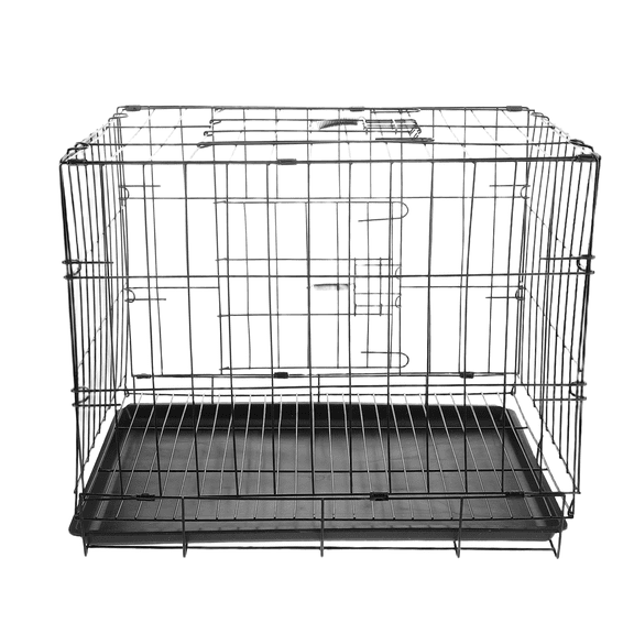 OUNONA Foldable Dog Cage Indoor Outdoor Sturdy Wire Crate with Divider