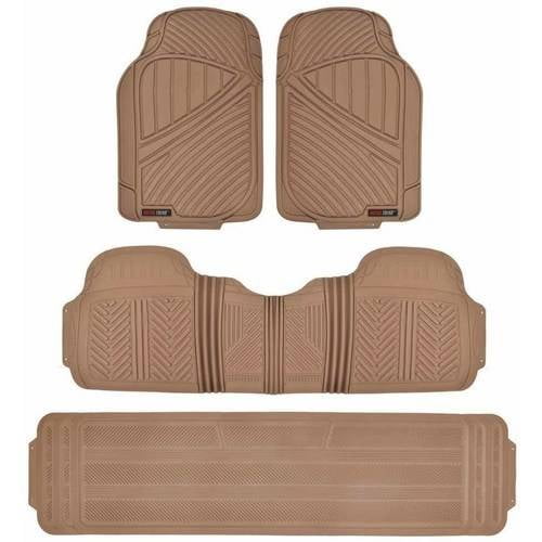 Motor Trend FlexTough Car Floor Mats 3 Rows, Odorless EcoClean Liners