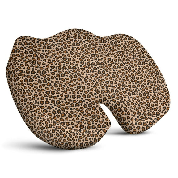 Premium Leopard Pattern Memory Foam Seat Cushion Ergonomic Chair Pad for Office Chair, Car, Airplane & Bleachers Sciatica, Tailbone Hip & Back Pain Relief - Chair Cushion for Long Office Workers.