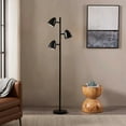 thumbnail image 3 of Brightech Jacob 64 in. Classic Black Modern 3-Light LED Floor Lamp with 3 Black Metal Cone Shades and 3 Adjustable Heads, 3 of 14