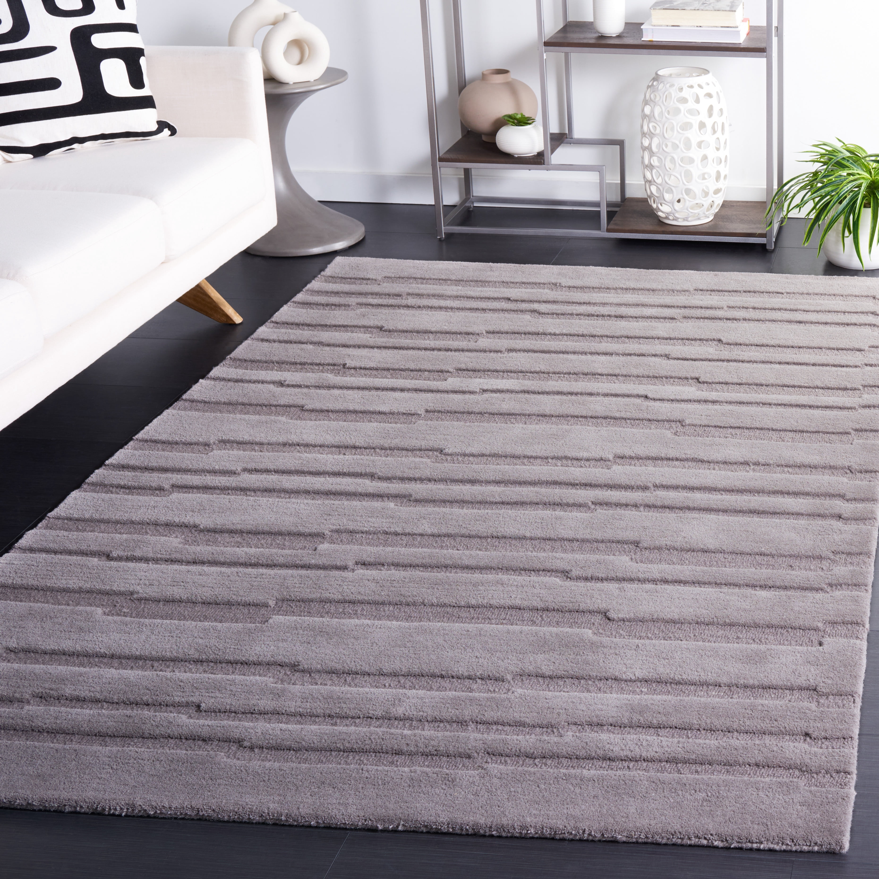 SAFAVIEH Chatham Emory Solid Area Rug, Grey, 5' x 8'