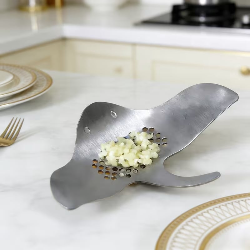 3D Stainless Steel Manta Fish Garlic Press | Fun Kitchen Ornaments | Stress Relief Helper