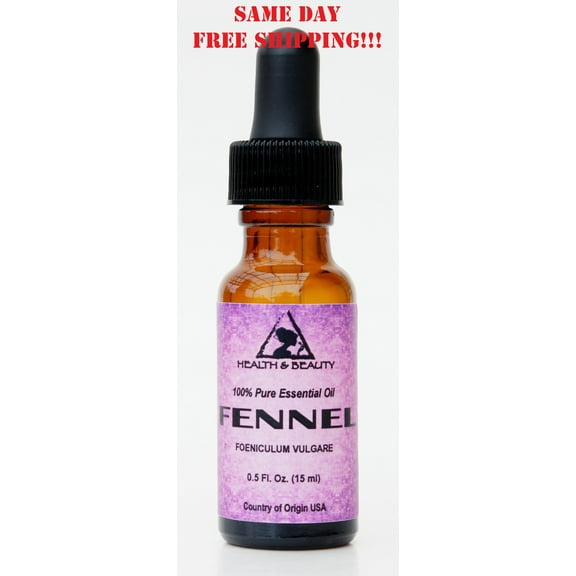 FENNEL ESSENTIAL OIL AROMATHERAPY NATURAL 100% PURE GLASS DROPPER 0.5 OZ, 15 ml