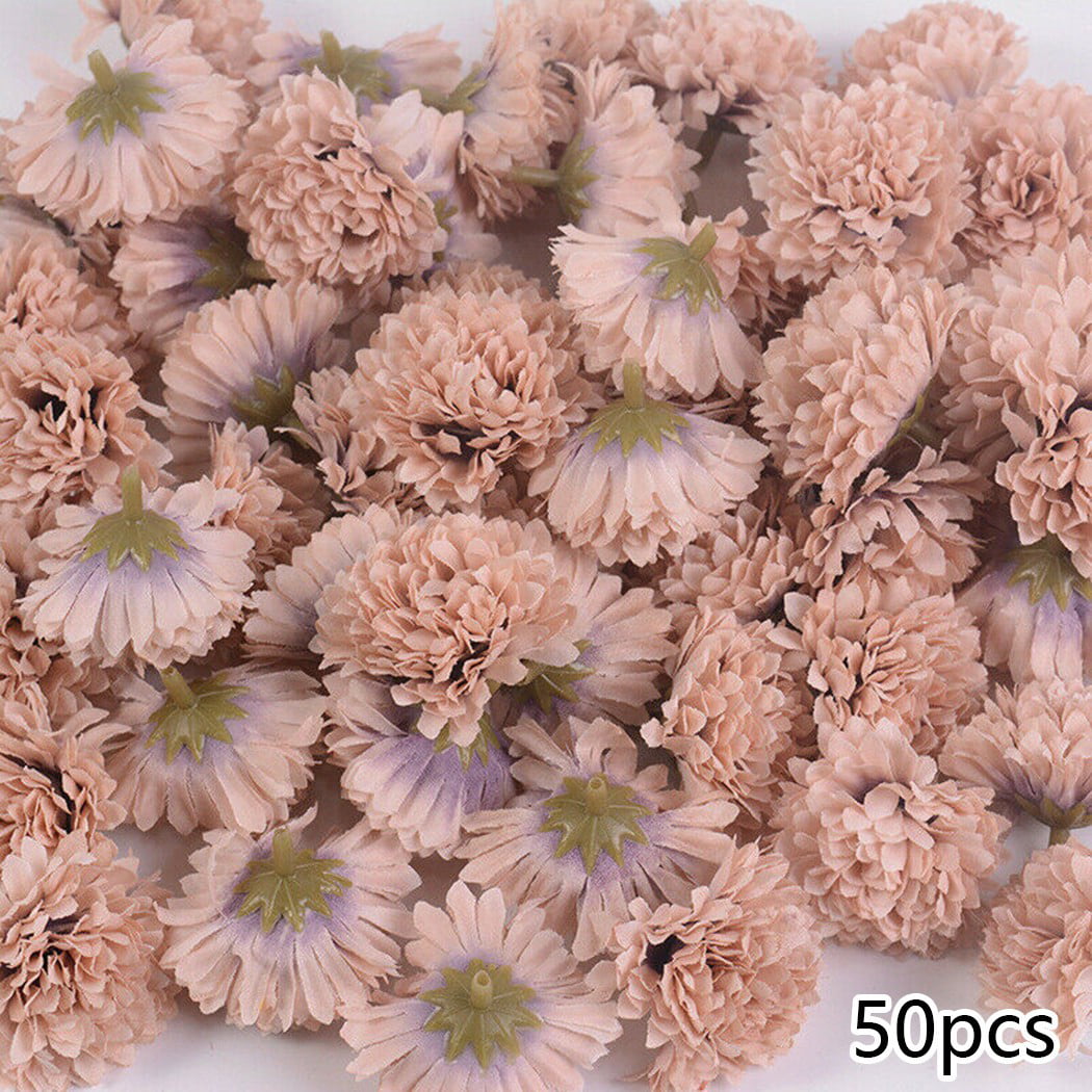 50X Carnation Artificial Flower Heads Silk Bulk Party Wedding Bouquet Home Decor 