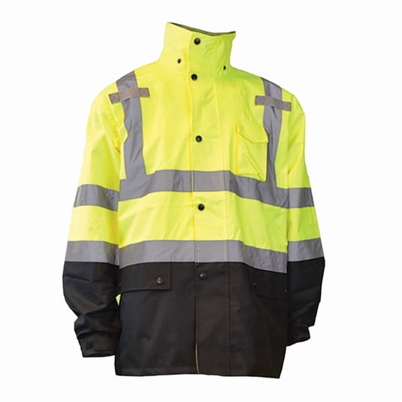 Radians® RW30 General Purpose Rain Jacket, 2X-Large, Hi-Vis Green, 1/Each