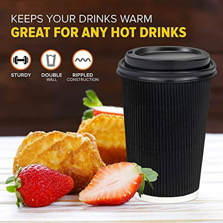 Insulated Disposable Coffee Cups Hot Paper Cups Corrugated Ripple Hot  Beverage Cups For Tea Hot Chocolate Travel To Go Cup Coffee Bar Essentials  - Temu