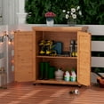thumbnail image 6 of Potting Bench with Storage Cabinet and Metal Table Top for Outdoor Patio,Outdoor Work Station Table, 6 of 10