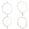 thumbnail image 1 of 4PCS Sea Shell Necklace for Women Boho Shell Choker Necklace Beach Puka Seashell Necklaces Adjustable Baroque Pearl Pendant Gold Necklace Jewelry Collection for Prom Party, 1 of 7