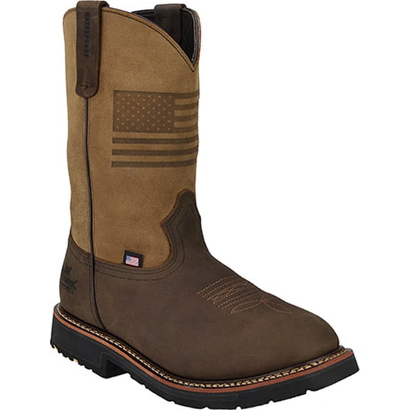 Men's Thorogood 11" Waterproof Western Wellington Work Boot (U.S.A.) 814-4338, Brown