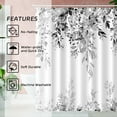 thumbnail image 3 of Dark Gray Eucalyptus Leaves Shower Curtain, Aesthetic Art Watercolor Plant Floral Leaf Bathroom Decor, Waterproof Fabric Shower Curtain Set with Hooks 72x72 Inches, 3 of 5