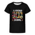 thumbnail image 4 of ZHOGXU Kids Teens Girls T Shirts Short Sleeve Crew Neck Back To School Graphic Print Loose Fit Comfortable Top Tees For Casual Daily Wear,Black,2-3 Years, 4 of 4