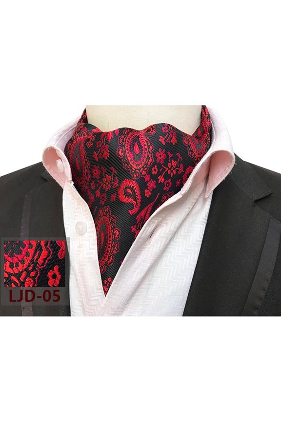 Men Paisley Floral Cravat Ascot Tie Fashion Wedding Party Neckwear
