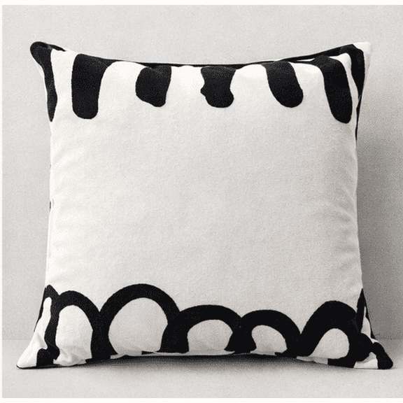 Synq 18 x 18 Home Decor Grey and Black Woven Pattern Cushion Covers, Hidden Zip Closure (1 Count)