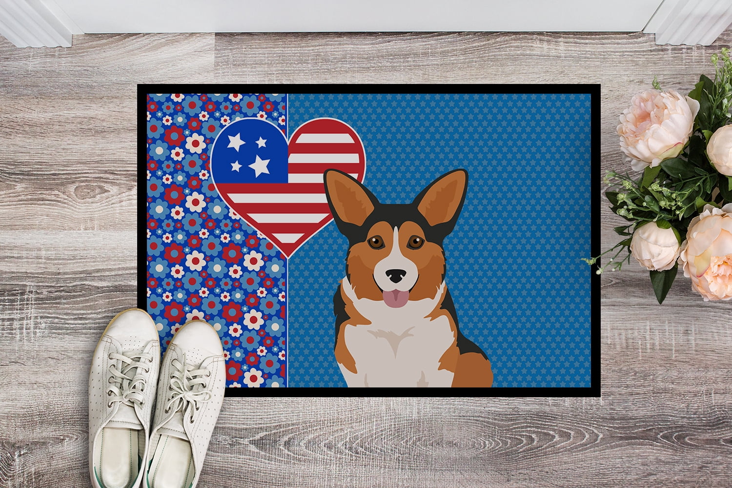Sable Pembroke Corgi Indoor or Outdoor Mat 24x36 36 in x 24 in