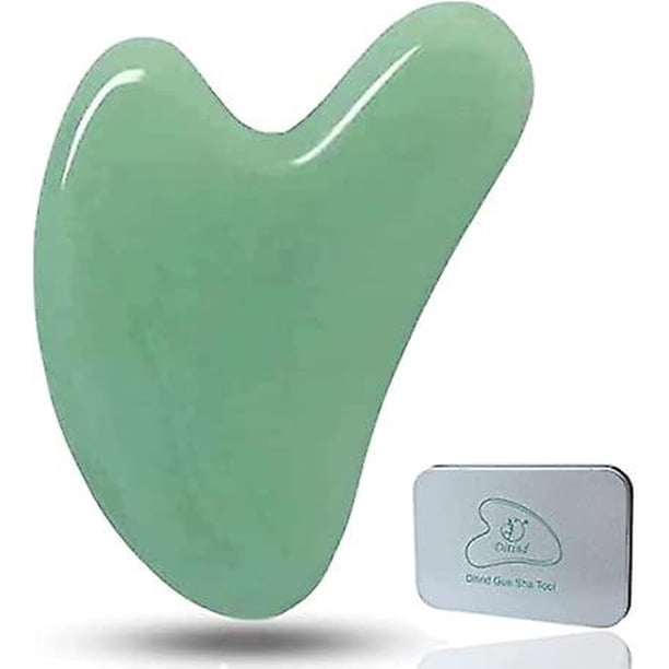 Gua Sha, herramienta de masaje Gua Sha de piedra de jade, herramienta Guasha para masaje de piel facial y corporal. Gua Sha Set para toxinas previene las arrugas para acupuntura SPA, Th
