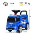 thumbnail image 2 of Costway Coche de Policía con Licencia Mercedes Benz para Niños con Espacio de Almacenamiento Volante Respaldo Seguro Uso Interior y Exterior Azul, 2 of 10