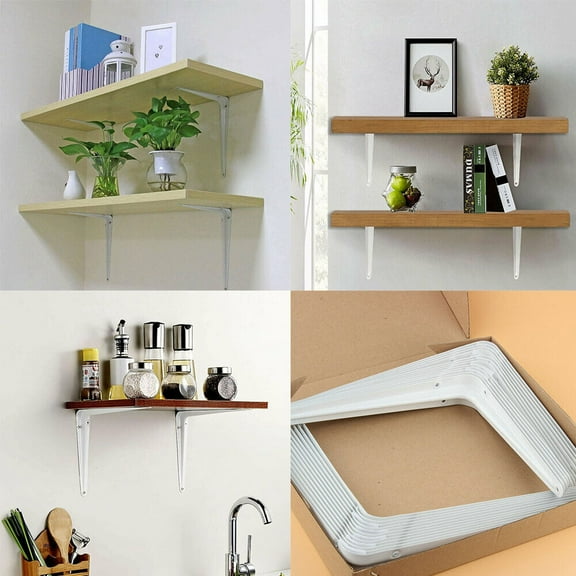 US 40 Pc 6" x 8" inch Utility Metal Wall Shelf Corner Bracket Support White LOT