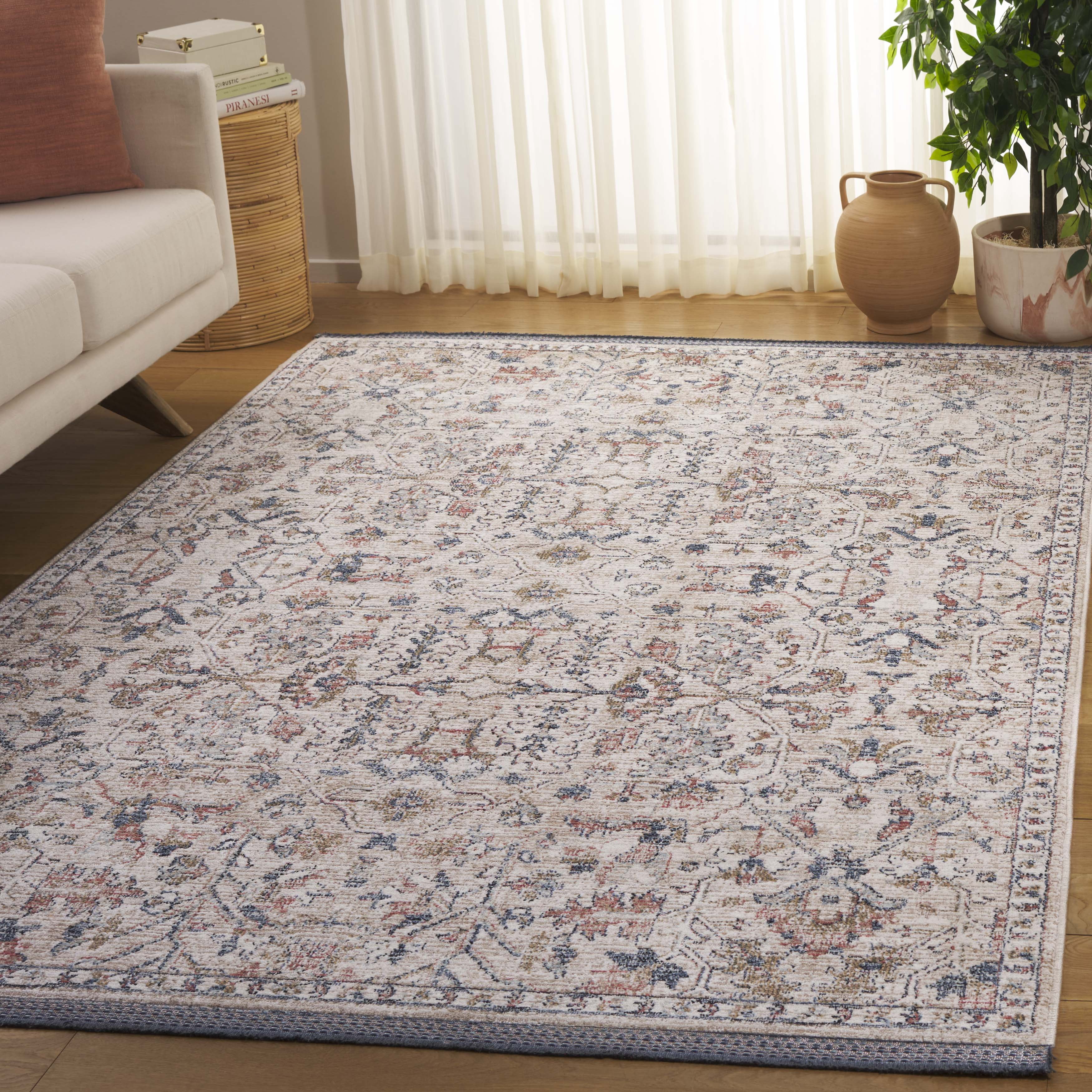 SAFAVIEH Vivaldi Jules Abstract Area Rug, Beige/Blue Rust, 4' x 6'