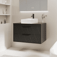thumbnail image 2 of 30" Wall Mount Single Bathroom Vanity with Vessel Sink, Floating Cabinet Manufactured Wood Top, Faucet, Drain, 2 of 8