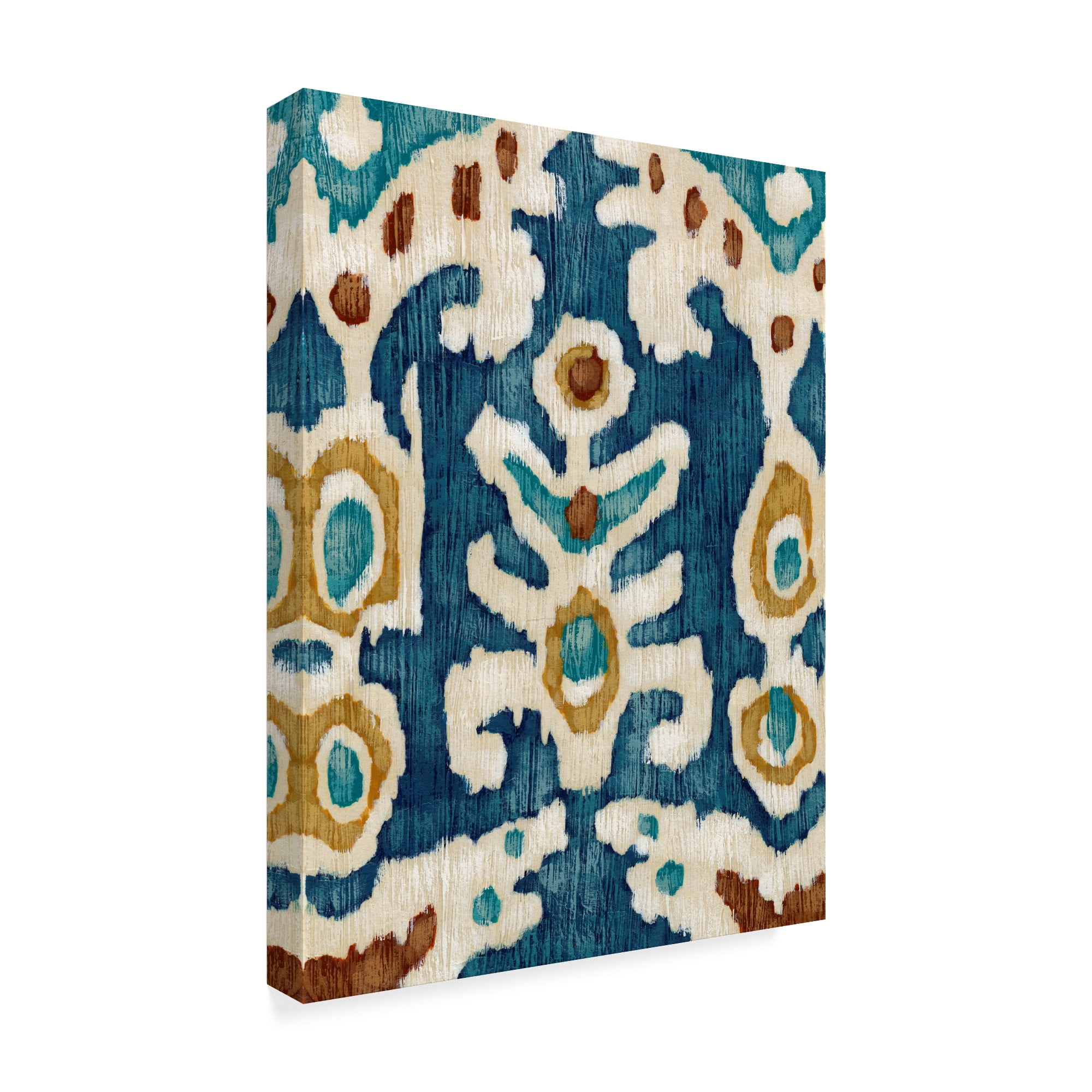 Trademark Fine Art Abstract Canvas Art ' Ocean Ikat Iii ' by Chariklia Zarris