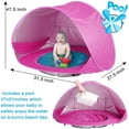 thumbnail image 3 of EIMELI Kids Tent  Portable Infant UV Protection Baby Beach Tent Waterproof Shade Pool Sun Shelter  Sun Shade for Baby  Pop Up Baby Beach Tent with Pool  Baby Tent for Outdoor  Indoor(Free, 3 of 9