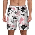 thumbnail image 2 of Goofa Lilies Flowers Printed Men's Swim Trunks Board Shorts Quick Dry Mens Swimming Trunks with Compression Liner,Breathable Fit Hawaii Beach Shorts-3X-Large, 2 of 9