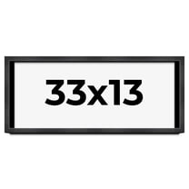 33x13 Frame Black Charcoal Grey Wood Textured Picture Frame | 0.75 Inch Moulding Width | Gunmetal