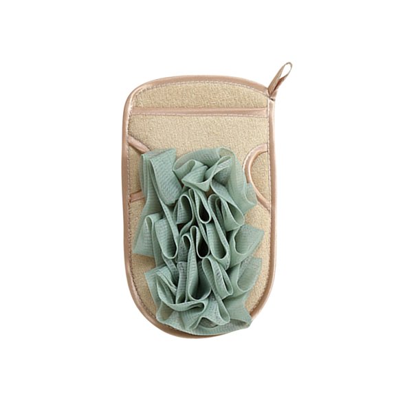 Wuztai 2-in-1 Exfoliating Bath Sponge, Double-Sided Loofah & Soft Towel for Shower, Gentle on Skin Body Wash Cloth with Lanyard