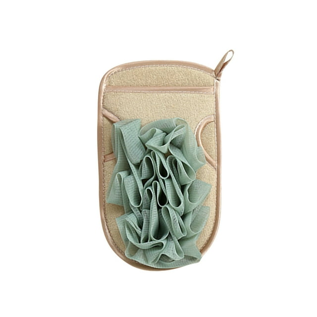 Xihbxyly Esponja de Baño 2 En 1, Diseño de Doble Cara, Función Exfoliante y Espumante, Material Suave y Agradable para La Piel, Cordón de Fácil Secado, Accesorio de Baño Multiusos, Tamaño 21 X 5 Cm