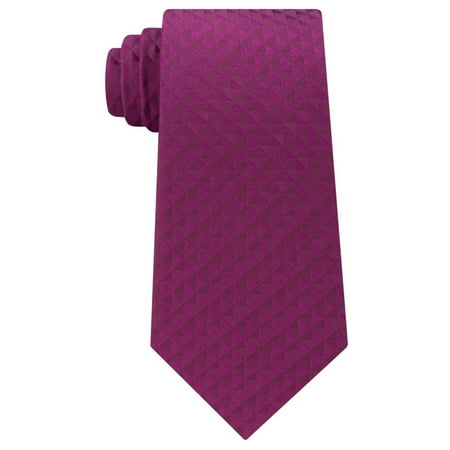 Calvin Klein Mens Optic Geometric Self-tied Necktie, Pink, One Size