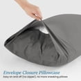 thumbnail image 3 of 600 Thread Count Egyptian Cotton 2-Piece Pillowcase Set with Envelope Closure, Queen Size (20" x 30") Elephant Grey Solid, 3 of 4