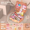 thumbnail image 4 of Kids Play House Toy Set Backpack Kitchen Beauty Burger Makeup Role Play Pretend Cooking Carry On Travel Dollhouse Interactive Play House Toy Set Girls, 4 of 6