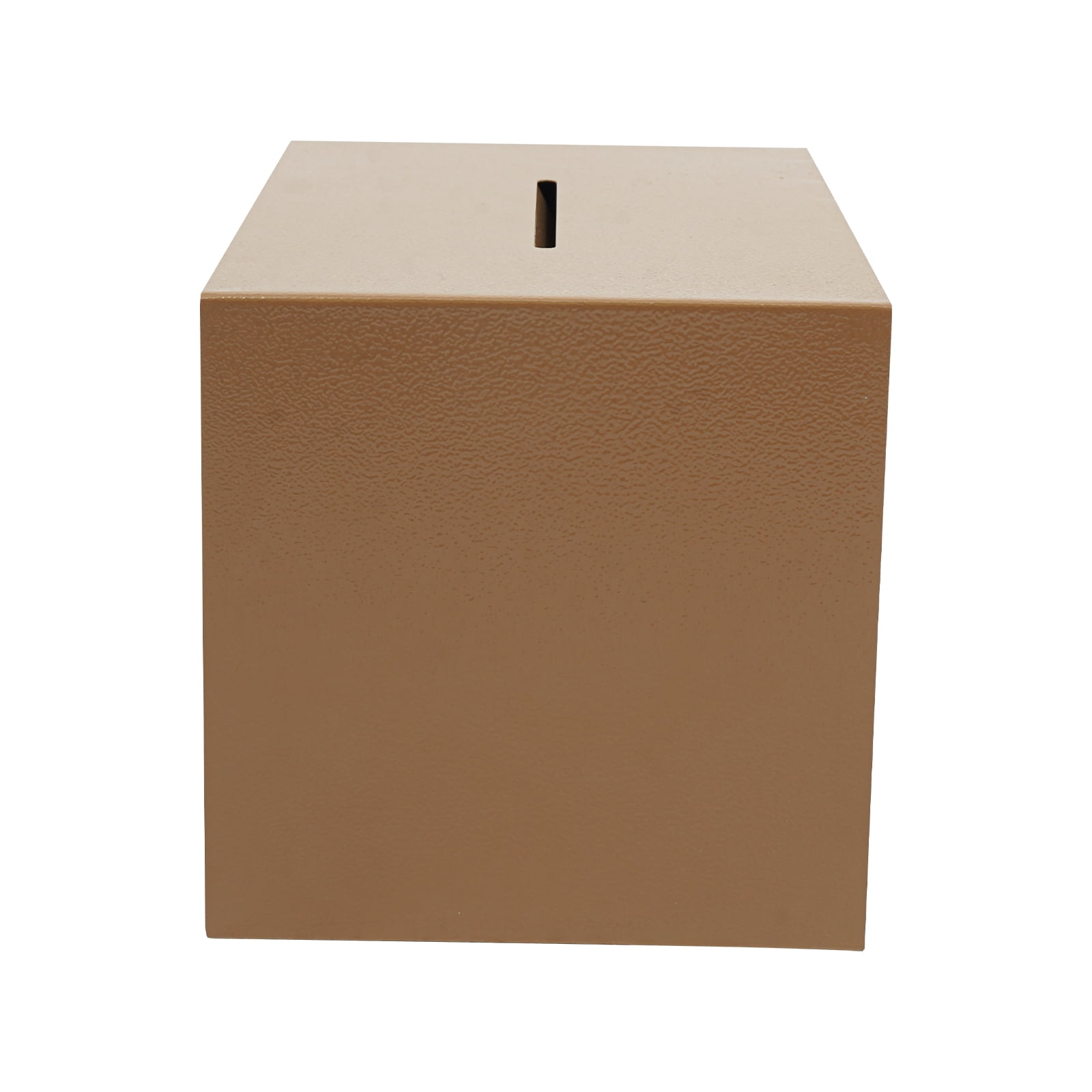 Gold Small Safe Box with Drop Slot, Safety Box for Money, Depository Safe with Drop Slot Mountable Cash Box with Lock for Home & Office Security