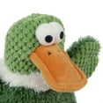 thumbnail image 2 of goDog Checkers Sitting Duck Squeaky Plush Dog Toy, Chew Guard Technology - Green, Large, 2 of 7