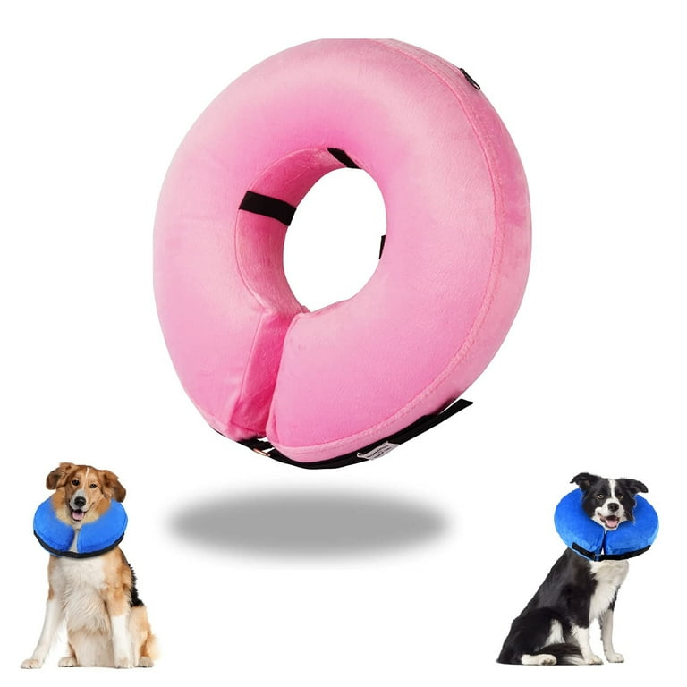 Dog Cone Collar Alternative After Surgery Adjustable Protective Soft Dog Cones Inflatable Pet Cone Dog Recovery Collars Prevent Pets from Touching