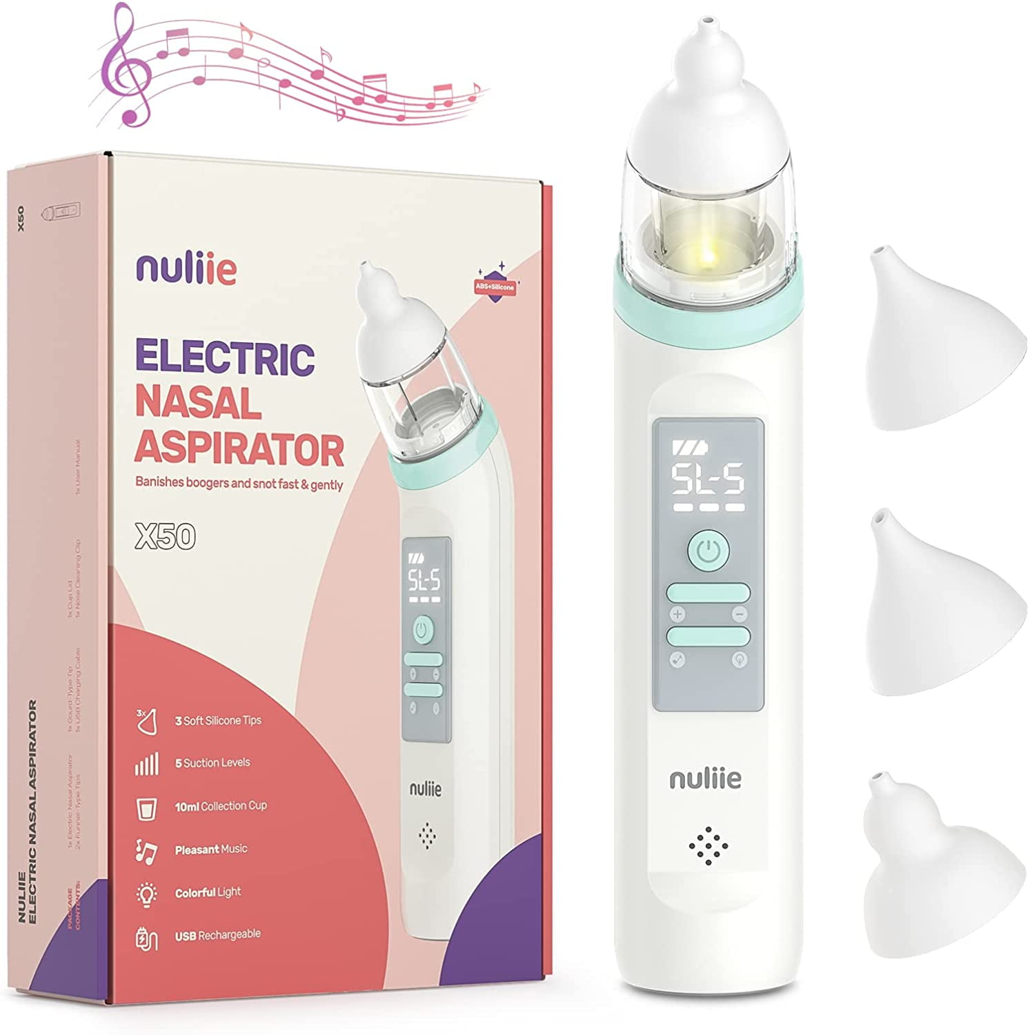 UWR-Nite Baby Nasal Aspirator, Baby Nose Sucker, Electric Nose Suction for  Baby, Booger Sucker for Baby and Toddlers, 6 Levels of Suction 