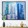 thumbnail image 2 of Designart 'Abstract Style Cityscape Panorama Skyscrapers I' Modern Framed Canvas Wall Art Print, 2 of 5
