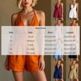 thumbnail image 4 of Tqcoqu Women's Halter Neck Deep V Tie Back Romper With Pockets,Backless Waistband Summer Casual Short Romper,Light Blue Women's S-XXL, 4 of 10