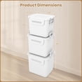 thumbnail image 3 of Costway 3 PCS Plastic Storage Bins with Front Door & Side Handles for Kitchen, Bedroom White, 3 of 10