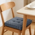 thumbnail image 5 of FEOLGEHLY Thick Tufted Corduroy Square Seat Cushion, Soft Washable Anti Deformation Chair Floor Pad for Home Dining Office Gaming Picnic(17.75x17.75x3.94in, Blue), 5 of 6